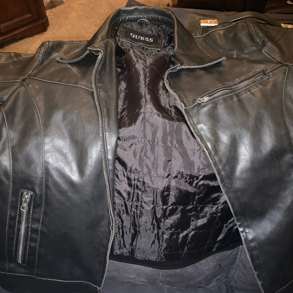 GUESS FAUX LEATHER JACKET